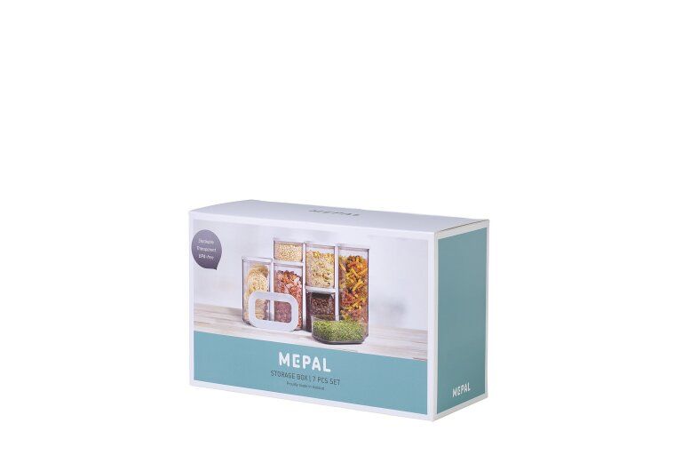 Rosti Mepal Modula - 7-delige bewaardozen set - Rechthoekig - Wit