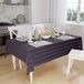 Bonamaison Tafelkleed, Anti-Mold, Sneldrogend, Waterdicht, 100% Polyester Tafellaken, Paars, zwart, 140 x 160 Cm