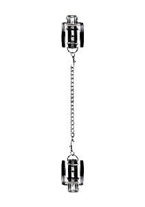 Bad Romance Black Translucent Handcuffs with Black Stripes