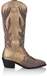 DWRS Regina Leather Cowboy Boots Taupe/Gold