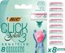 BIC Click 3 Soleil Sensitive Dames Scheermes voor Gevoelige Huid - Scheermesjes Voor Vrouwen - 8 Navullingen - 3 Scheerbladen - 8 Stuks