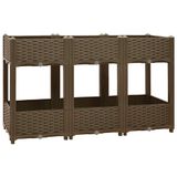 VidaXL Plantenbak Polypropyleen Bruin 160x40x23 cm