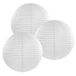 Merkloos 3 witte lampionnen 35 cm