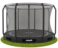 VirtuFit Inground Trampoline - Met Veiligheidsnet - Rond - Ø366 cm - Ingraaftrampoline - Voor Kinderen - Zwart