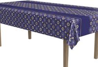 Merkloos Eid Mubarak Tafellaken/tafelkleed - donker blauw - 1001 nacht thema - 138 x 274 cm - kunststof