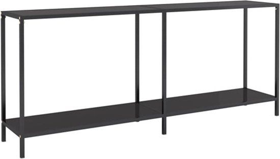 vidaXL Wandtafel 180x35x75,5 cm gehard glas zwart