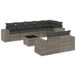 vidaXL 8-delige Loungeset met Kussens, Poly Rattan, Grijs