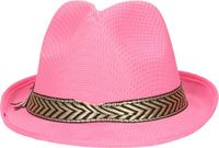 Fiestas Guirca Trilby/Gangster Hoedje Roze Polyester Unisex 59 cm