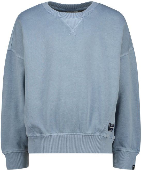 Vingino Niksa Jongens Sweater Katoen Ronde Hals Effen Faded Denim Maat 140