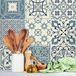 Tegelstickers, zelfklevend, cementtegels, wanddecoratie, tegelstickers voor badkamer en keuken, cementtegels, zelfklevend, 10 x 10 cm, 9 stuks
