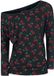 Rock Rebel by EMP Zwart shirt met lange mouwen en kersenprint - Dames - S