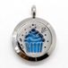 ZEN ARÔME CA-COL-Cake Aromatherapie Essentiële Olie - Sieraden Diffuser Lederen Ketting en Roestvrij Staal Medaillon met Cupcake Patroon - Inclusief 5 Kleurrijke Geurvloeiers - Zen'Aroma, Chroom