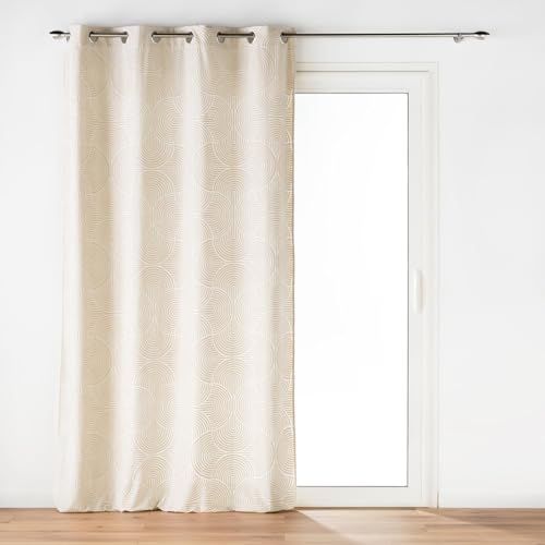 Douceur d'intérieur - Gordijn met ogen - Eva naturel - 135 x 260 cm - Fluweel