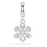 Swarovski Idyllia Charm, Gemengde Slijpsels, Sneeuwvlok, Wit, Rodium Verguld