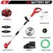 Tondeuse électrique - Moteur sans balai - 25 cm - 36 000 tr/min - Sans fil - Pliable - Sans batterie - Connexion batterie 18V