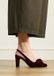 Manfield - Dames - Burgundy velours slingback pumps - Maat 39