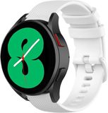 Strap-it Siliconen Smartwatch bandje - Wit - Geschikt voor Samsung Galaxy Watch 4 44mm