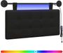 vidaXL Hangend hoofdbord met LED-verlichting Zwart Kunstleer