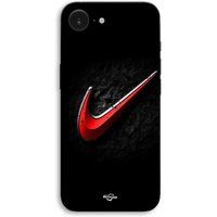 Nike iPhone 17e hoesje rood op zwart Maniacase