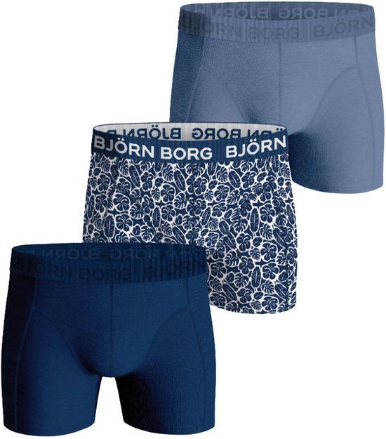 Bjorn Borg Boxers 3Pack Stretch Blauw - Maat M - Heren - Boxershorts