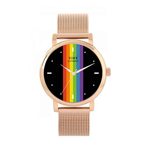 Toff London Pride Linear Black Batons Horloge - 5059656019121