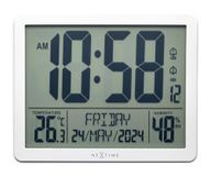 NeXtime Digitale Tafel-/Wandklok 17,3x14x2,7 cm - RCC - Weerstation - Temperatuur - Wit - ABS
