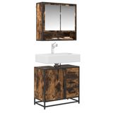 vidaXL Meuble sous lavabo, placage chêne fumé, 65x33x60 cm