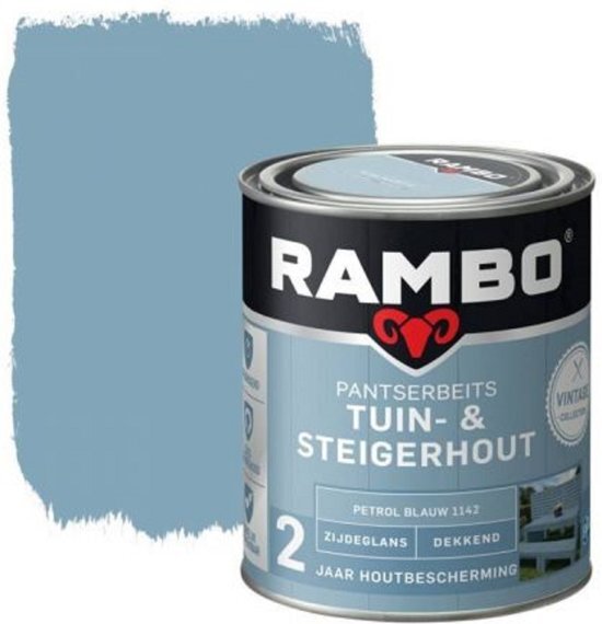 Rambo pantserbeits tuin- & steigerhout petrol blauw 750 ml