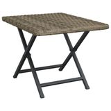 vidaXL Tuinstafel 45x35x32 cm Polyrotan Grijs