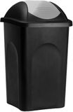 Somultishop Deuba Vuilnisbak met Klapdeksel - 60 Liter - Zwart/Zilver