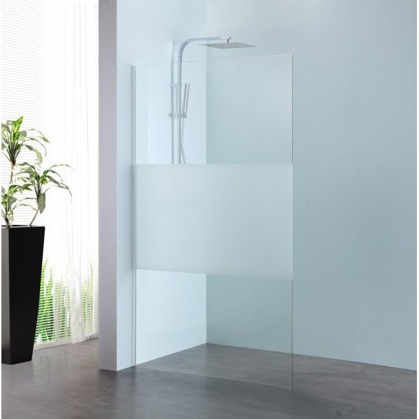 Royal Plaza Parri walk-in 120x200cm zilver profiel en deel matglas met clean coating 23789