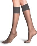 FALKE Pure Matt 20 DEN Kniekousen Dames Grijs - Maat 39-42