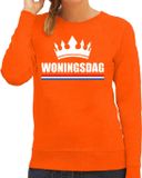 Bellatio Decorations Shoppartners Bv Koningsdag sweater / trui Woningsdag oranje voor dames - Woningsdag - thuisblijvers / Kingsday thuis vieren XL