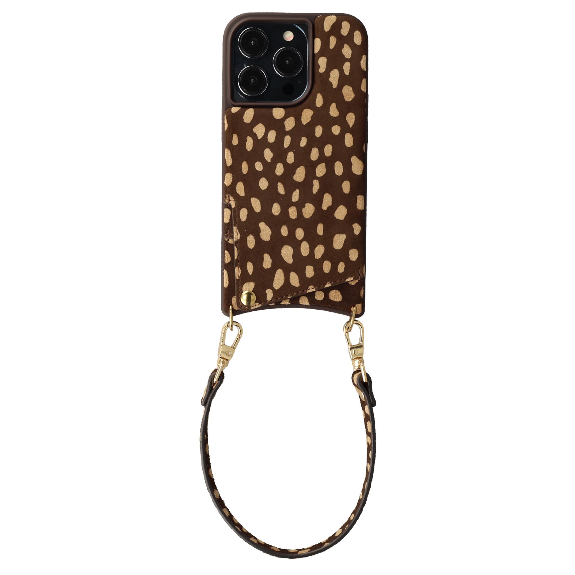 Selencia Nova Real Leather Backcover met Koord en Pashouder Apple iPhone 14 Pro - Fawn Chic