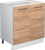 Vicco Keukenonderkast Fame-Line, doré chêne/blanc, 80 cm sans plan de travail