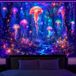 Unyqoos® Neon wandkleed met kwallen en bosontwerp voor een magische sfeer