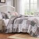 Barefoot Bungalow Quiltset, Microfiber, Polyester Katoenrijke Vulling, Grijs, Koning