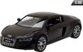Audi R8 Coupe V10, zwarte kleur, metalen model