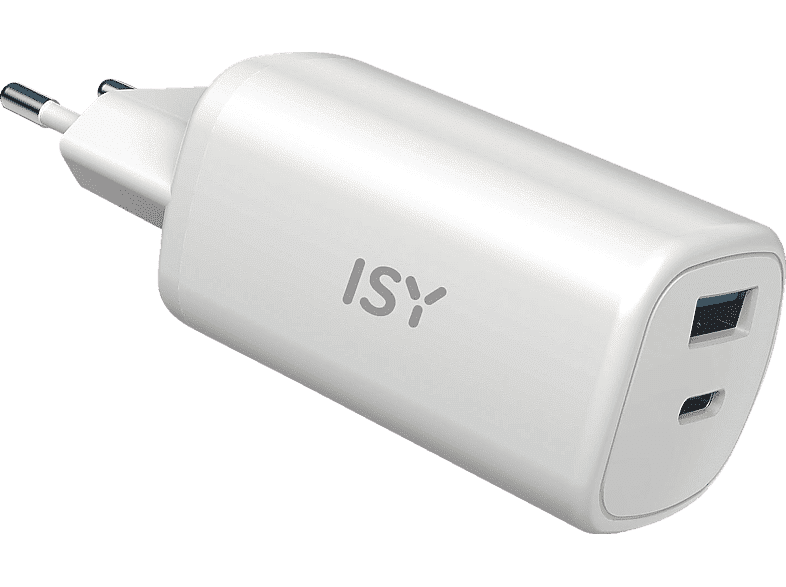 isy universele oplader 2x usb wit