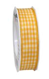 C.E. Pattberg Präsent - Vichy Bedraad lint geel-wit 25 mm breedte, 20 m lengte