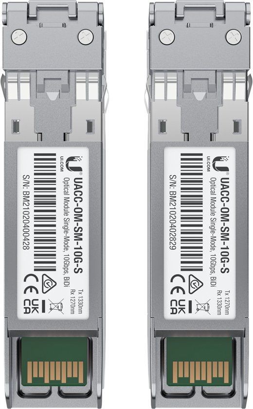 Ubiquiti UACC-OM-SM-10G-S-2 netwerk transceiver module Vezel-optiek 10000 Mbit/s