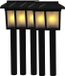 Merkloos Benson Tuinlamp prikspot - 5x - solar - vlam effect 34,5 cm