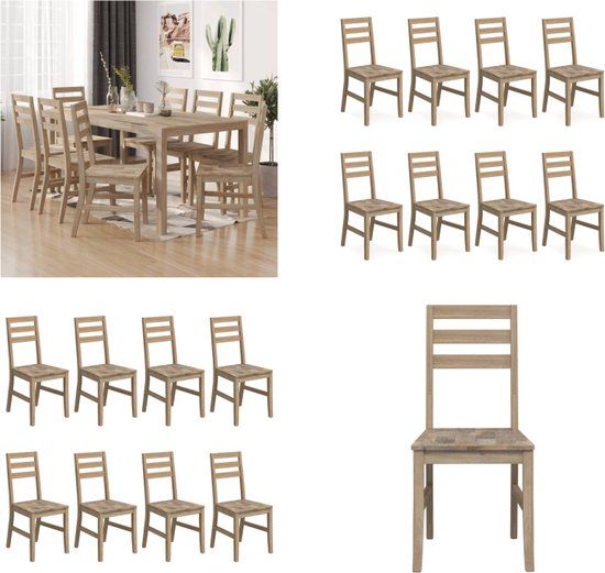 vidaXL Eetkamerstoelen 8 stuks massief acaciahout bruin