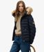 Superdry Fuji Gewatteerde Jas met Bontkraag Dames Blauw