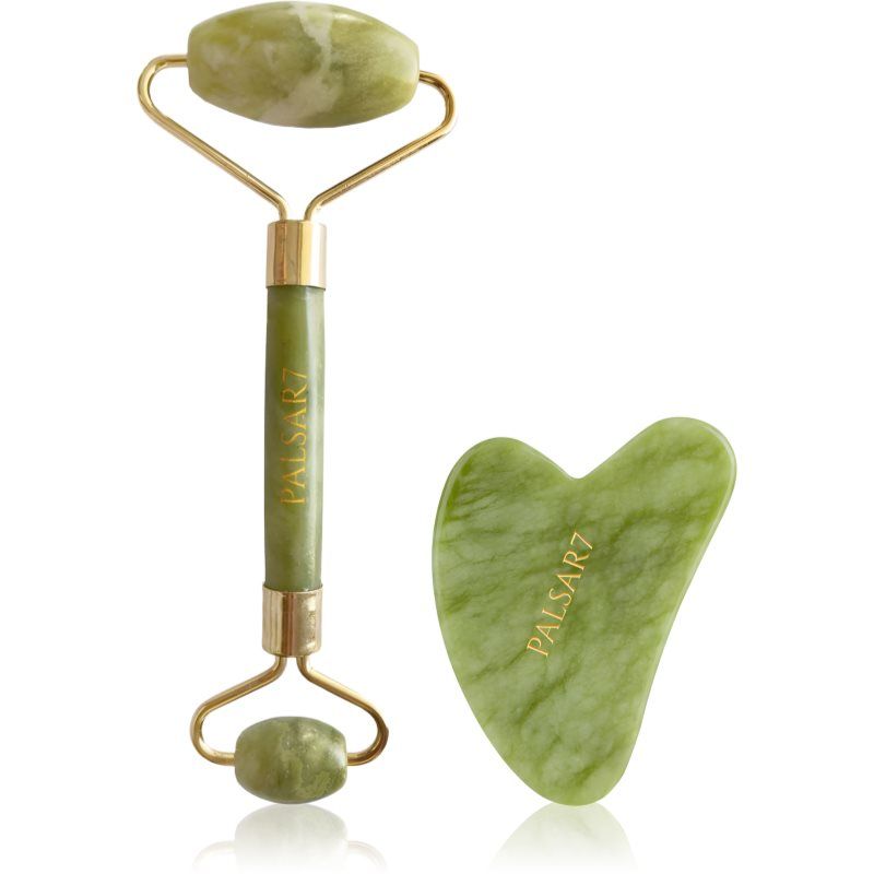 Palsar 7 Light Green Xiuyan Jade Roller & Gua Sha Set