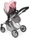 Bayer Chic 2000 Mila Poppenwagen, 2-in-1 poppenwagen, melange grijs-roze, in hoogte verstelbare handgreep, 39-72 cm, modern frame, poppen tot 50 cm, 3-7 jaar