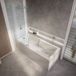 Hudson Reed Sandford Baignoire douche rectangulaire moderne - 170 x 75 cm - Pare baignoire chromé - Tablier frontal & latéral