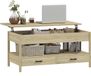 Homcom Table basse 100x50x62cm aggloméré chêne
