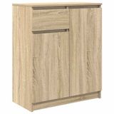 vidaXL Dressoir met lade Sonoma eiken 71 x 35 x 84 cm bewerkt hout