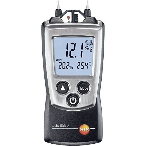 Testo 0560 6062 606-2 handige hout-/materiaalvochtigheidsmeter met geïntegreerde vochtmeting en NTC-luchtthermometer, inclusief beschermkap